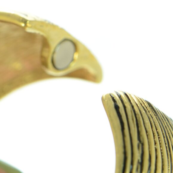 Kenneth Jay Lane KJL Gold & Black Textured Bracelet - Picture 4 of 5